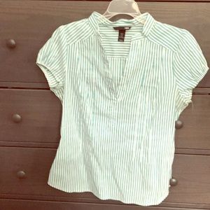 Blue and white blouse